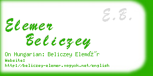 elemer beliczey business card